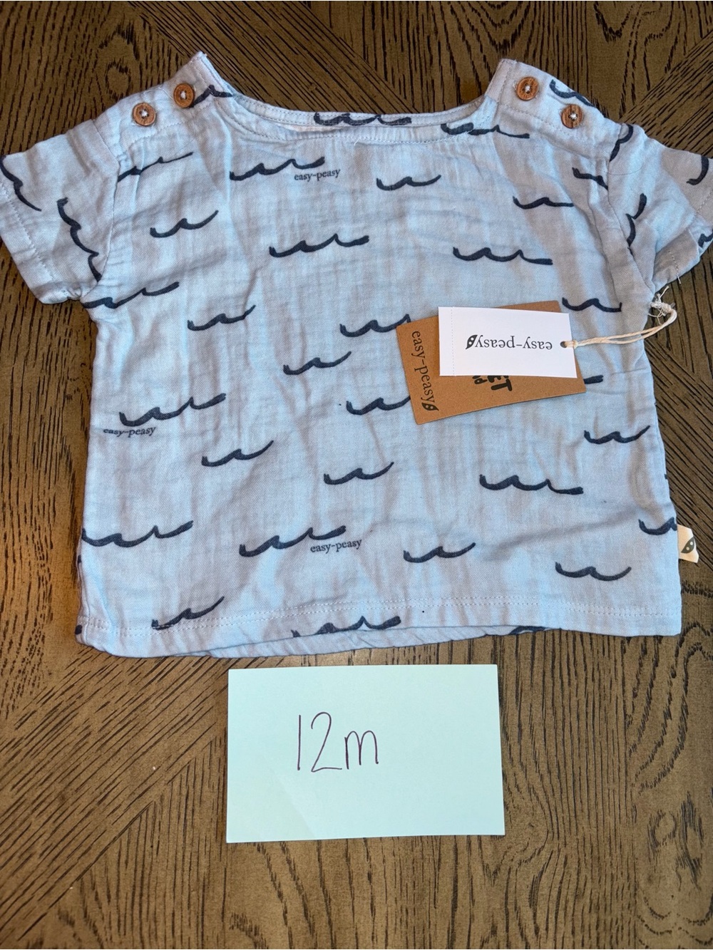 Baby Blue Wave Print Top - Kids Shirts & Tops